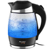 MuellerLiving Glass Kettle 1.8L 1500W LED Light Electric Tea Kettle Automatic Shut-Off with SpeedBoil Tech and Boil-Dry Protection