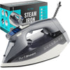 PurSteam Steam Iron for Clothes 1800W with LCD Screen, Nonstick Ceramic Soleplate, Auto Shutoff, Anti-Drip, Self-Cleaning